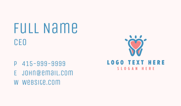 Heart Tooth Dentist Business Card Design Image Preview