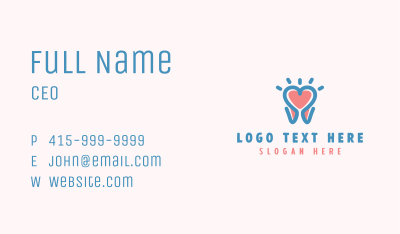 Heart Tooth Dentist Business Card Image Preview