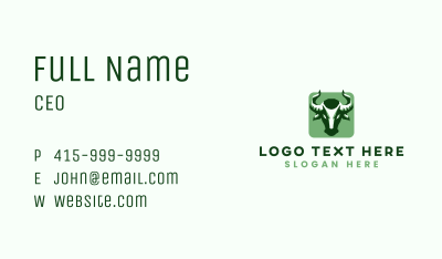 Bull Geometric Animal Business Card Image Preview