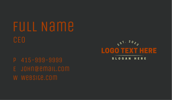 Strong Masculine Wordmark Business Card Design Image Preview