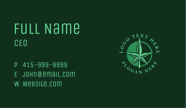 Natural Marijuana Leaf Business Card Design Image Preview