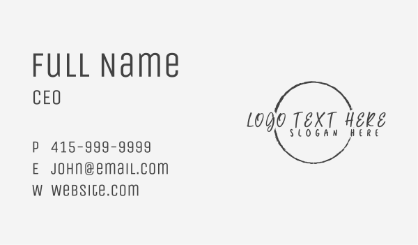 Rustic Script Business Business Card Design Image Preview