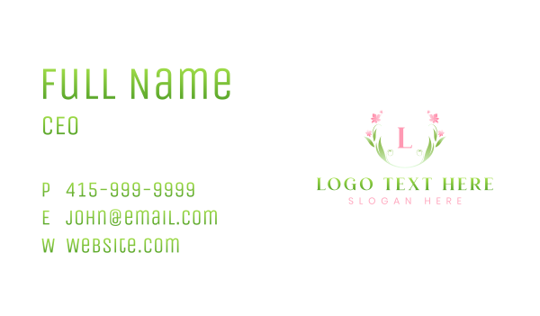 Stylish Flower Brand Wreath Business Card Design Image Preview