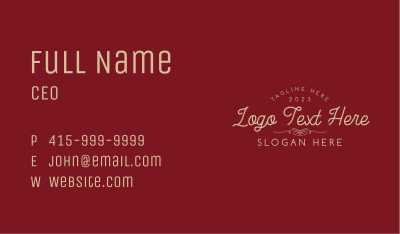 Elegant Luxury Cursive Wordmark Business Card Image Preview