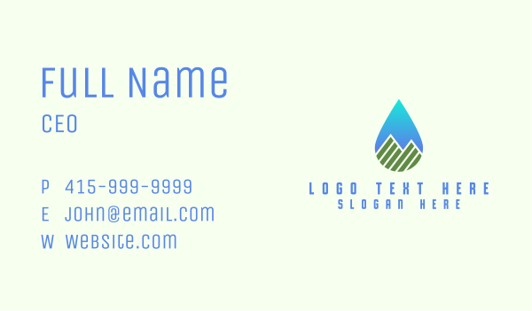 Mountain Water Drop Business Card Design Image Preview