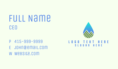 Mountain Water Drop Business Card Image Preview