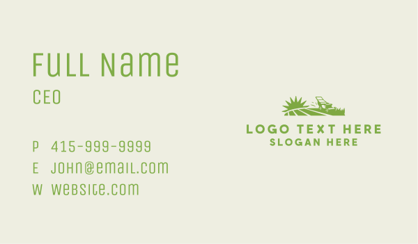 Lawn Mower Grass Field Business Card Design Image Preview