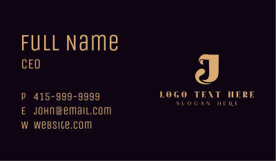 Jewelry Boutique Letter J Business Card Image Preview