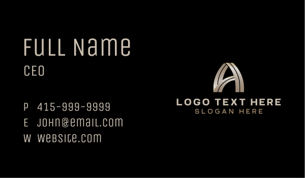 Arch Bridge Premium Letter A Business Card Design Image Preview