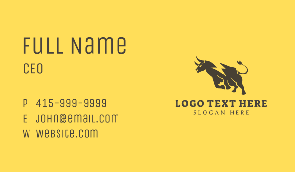 Flash Running Bull Business Card Design Image Preview