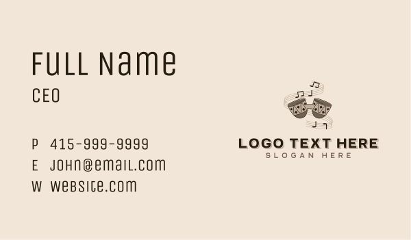 Musical African Drummer Business Card Design Image Preview