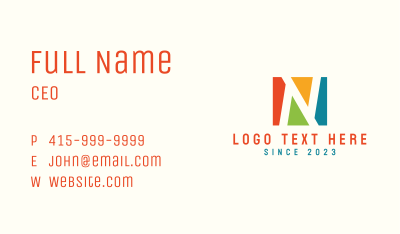 Creative Business Letter N Business Card Image Preview