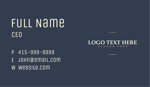 Generic Elegant Wordmark Business Card Design Image Preview