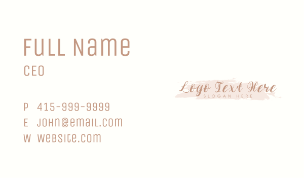 Feminine Elegant Wordmark Business Card Design Image Preview