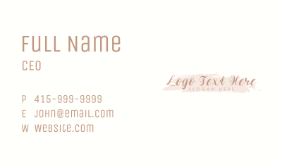 Feminine Elegant Wordmark Business Card Image Preview