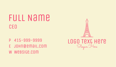 Pink Eiffel Tower  Business Card