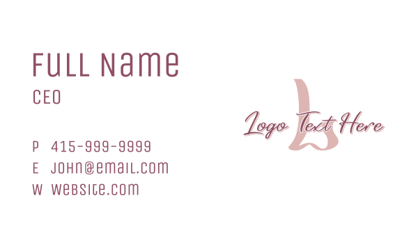 Feminine Beauty Script Lettermark Business Card Design Image Preview