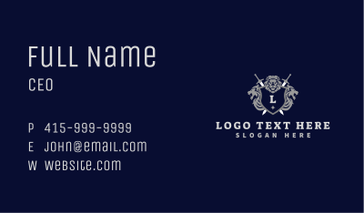 Lion Sword Shield Business Card Image Preview
