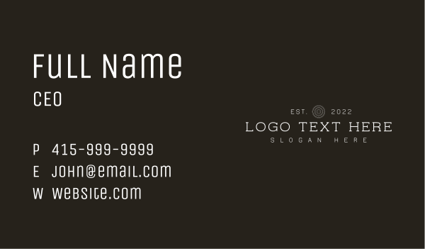 Vintage Masculine Wordmark Business Card Design Image Preview