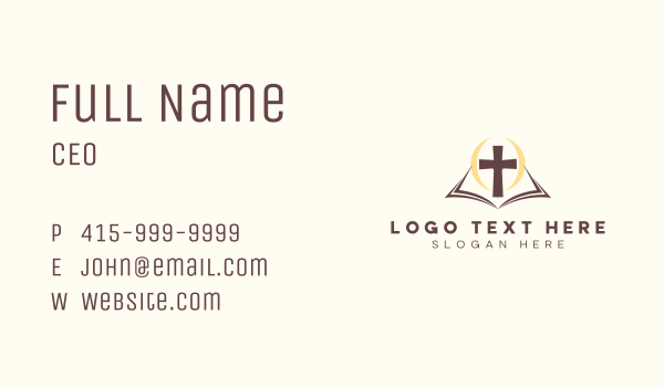 Religious Bible Cross Business Card Design Image Preview