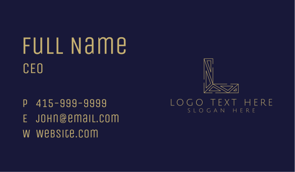 Elegant Geometric Letter L Business Card Design Image Preview