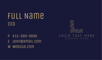 Elegant Geometric Letter L Business Card Image Preview