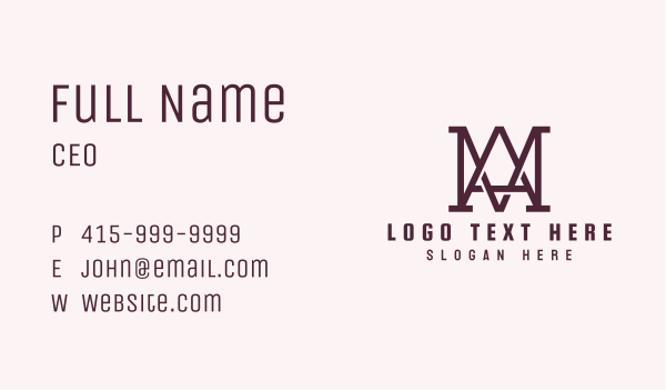 M & A Monogram Business Card Design Image Preview