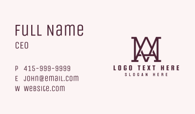 M & A Monogram Business Card Image Preview