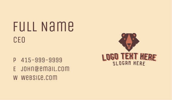 Grizzly Bear Apparel  Business Card Design Image Preview