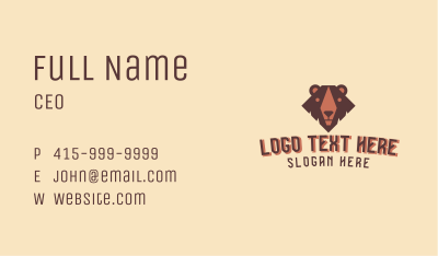 Grizzly Bear Apparel  Business Card Image Preview