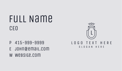 Royalty Shield Lettermark Business Card Image Preview