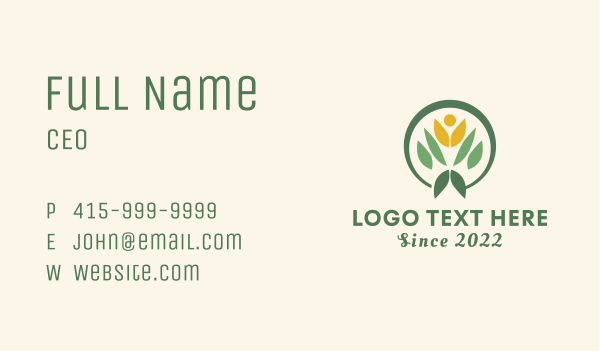 Human Leaf Gardener Business Card Design Image Preview
