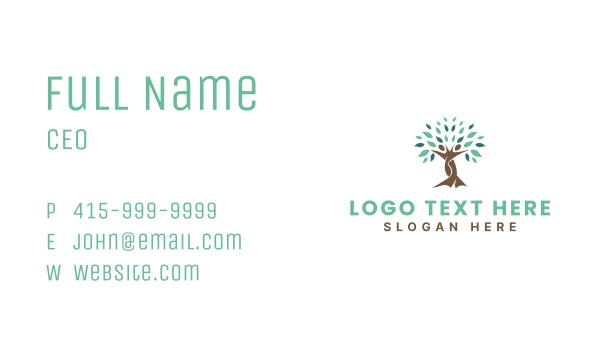 Nature Healthy Tree  Business Card Design Image Preview