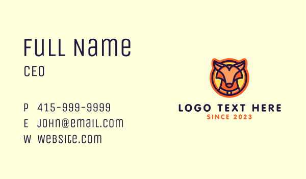 Wild Fox Animal Business Card Design Image Preview