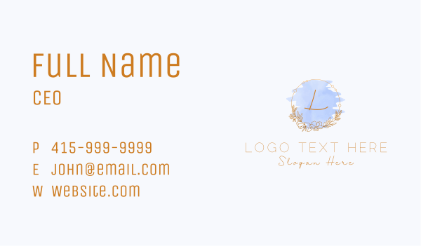 Floral Watercolor Styling Letter Business Card Design Image Preview