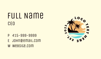 Beach Summer Vacation Business Card Image Preview