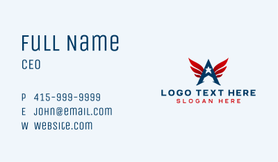 USA Patriotic Wings Business Card Image Preview