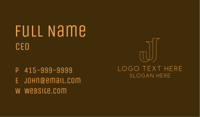 Startup Business Letter J Business Card Image Preview