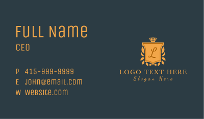 Royal Crown Shield Lettermark Business Card Image Preview