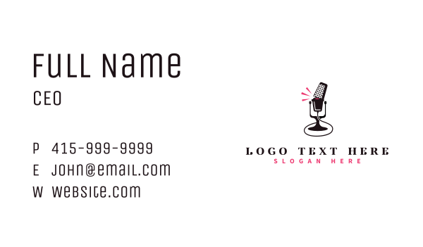 Microphone Podcast Entertainment Business Card Design Image Preview