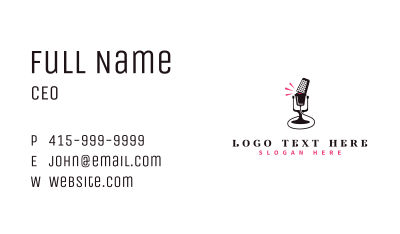 Microphone Podcast Entertainment Business Card Image Preview