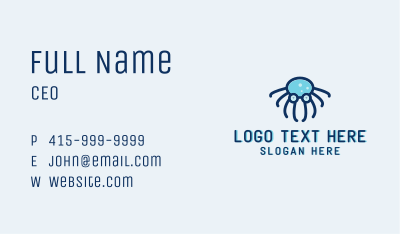 Blue Glass Octopus Business Card