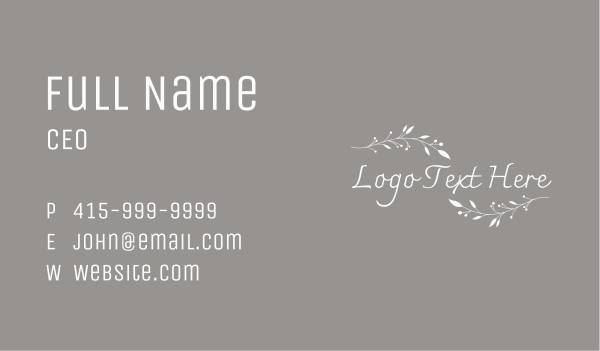 Leaf Border Wordmark Business Card Design Image Preview