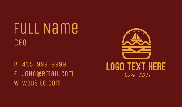 Burger Snack Sailboat Business Card Design Image Preview