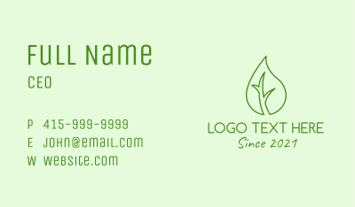 Leaf Oil Extract Business Card Image Preview