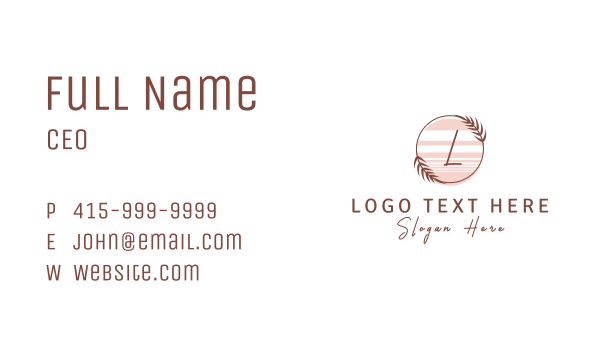 Feminine Leaf Letter Business Card Design Image Preview