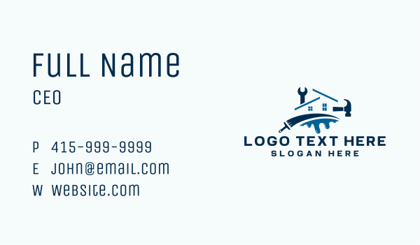 Roofing Renovation Tools Business Card Design