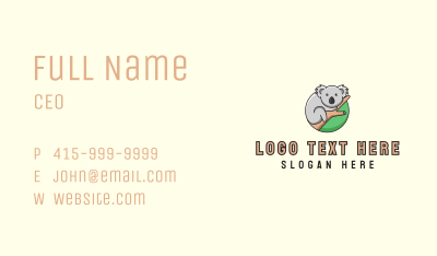 Koala Bear Branch  Business Card Image Preview