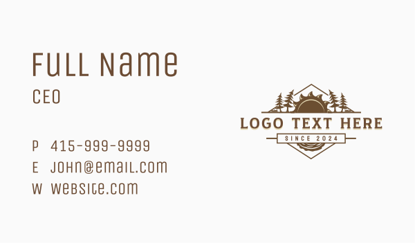 Forest Lumberjack Woodwork Business Card Design Image Preview