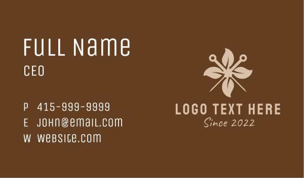 Brown Leaf Acupuncture Therapy Business Card Design Image Preview